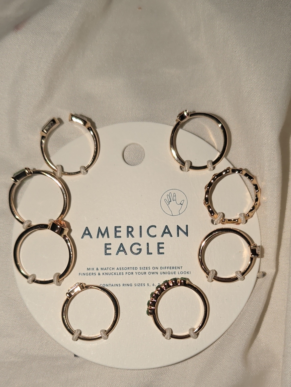 American Eagle Outfitters Rose Gold Mixed Texture Ring Set